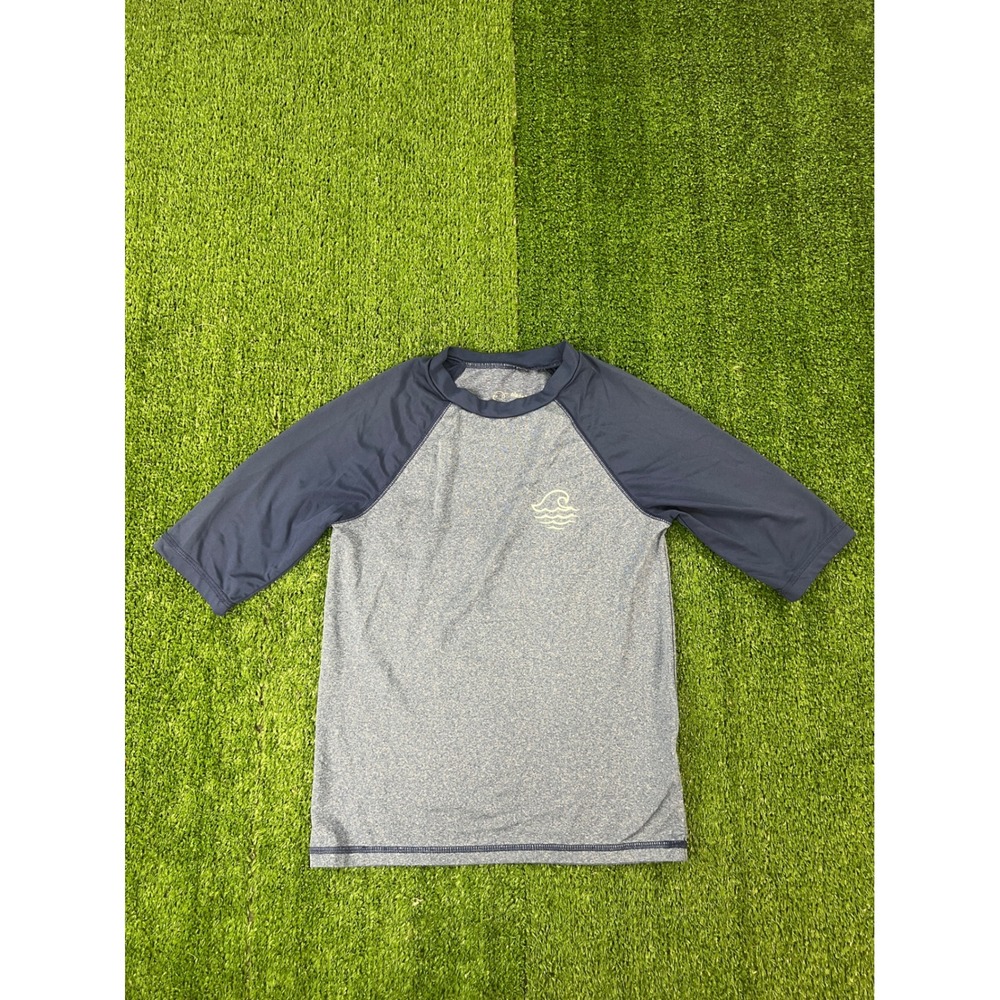 Art Class Boys Blue Heathered Raglan Rash Guard Swim Shirt Size M 8/10